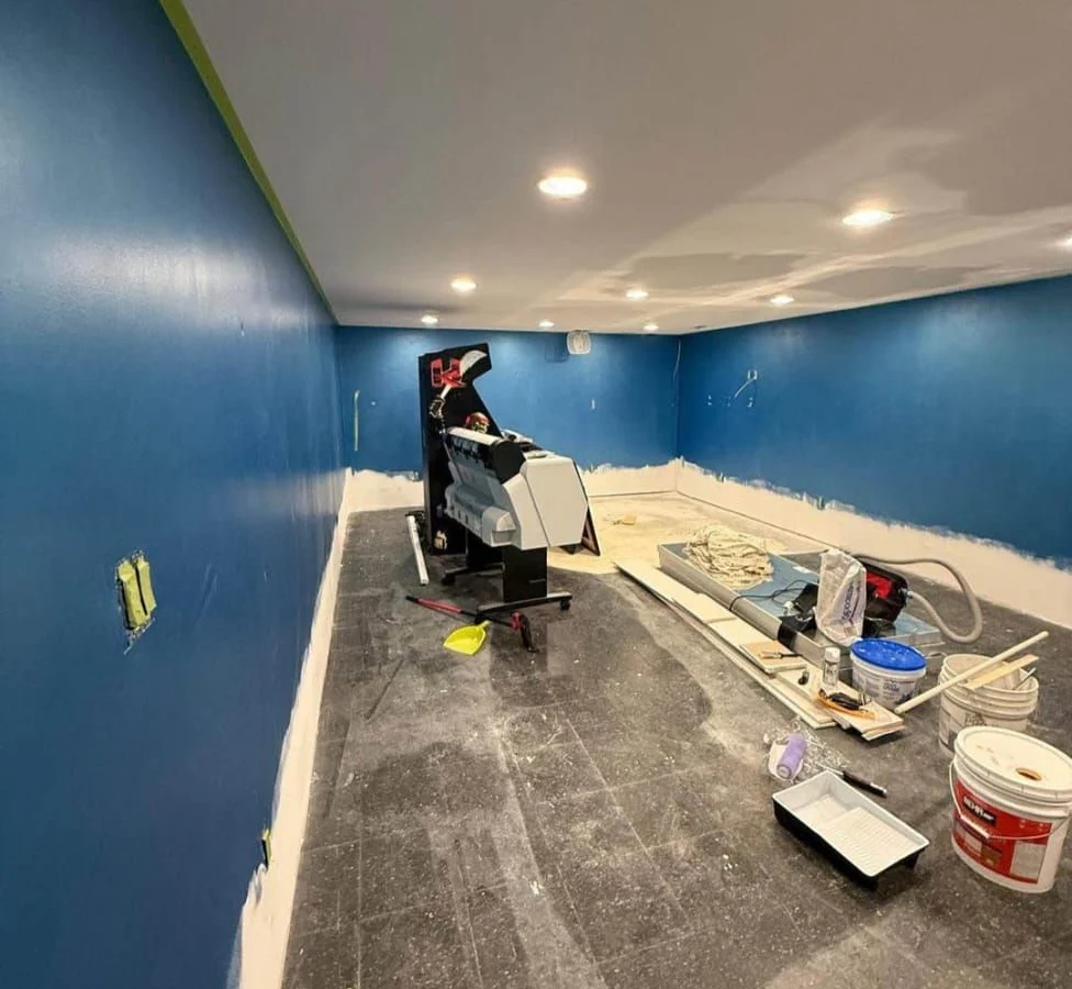 Basement games room repaint