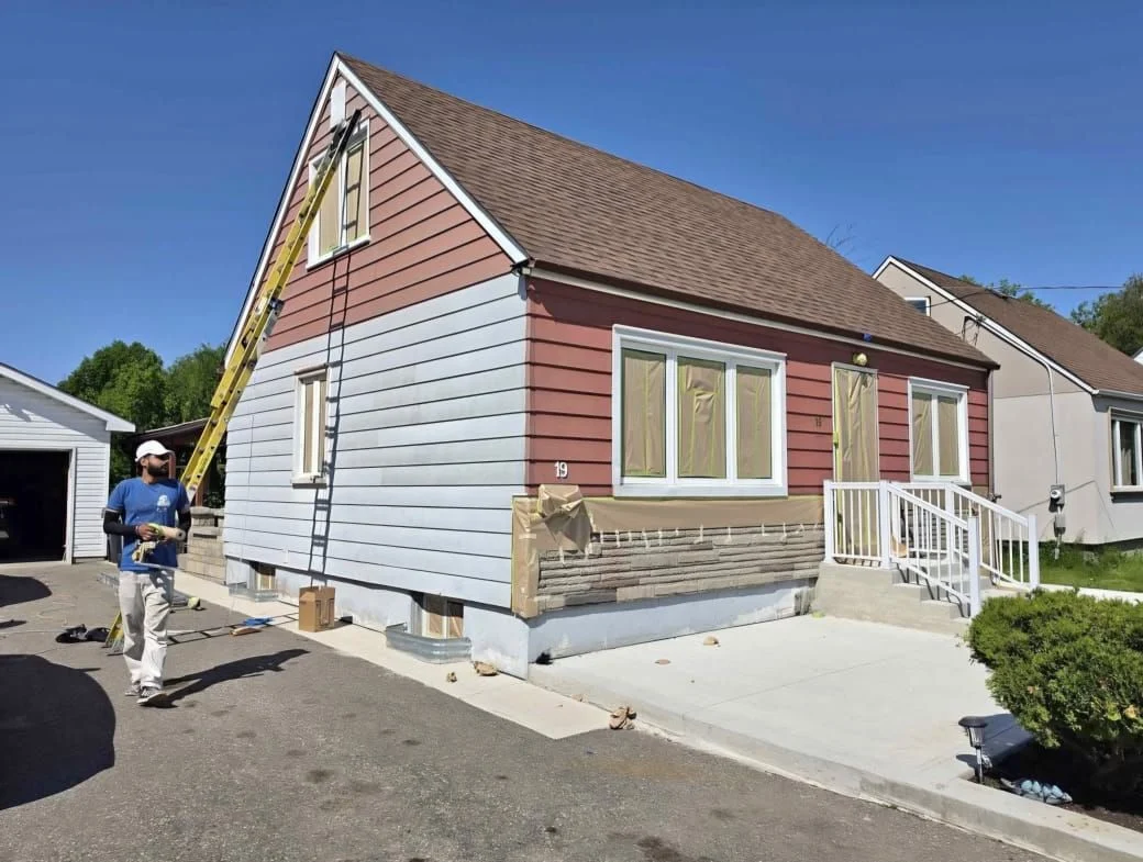 Exterior siding repaint — before